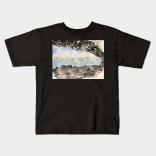 Fisherman's Wharf Through a Cypress Monterey 2021 Digital Watercolor Kids T-Shirt